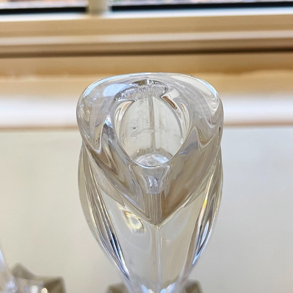 Lenox Arctic Bloom Crystal Candlesticks Pair Set of 2 Germany Signed - Picture 8 of 15